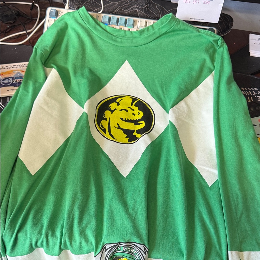 Power Ranger Green and White Women's Top